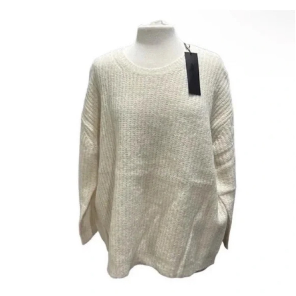 Jenni Kayne Ivory Chunky Knit Crewneck Sweater Size XL NWT
